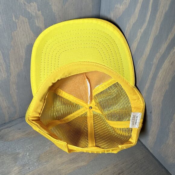Vintage Snapback Trucker Breathable Hat Cap Yellow And White AA Quality Heating - Picture 5 of 7